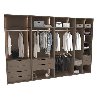 Шкаф для спальни со штангой и брючницей с подсветкой R210.60-5