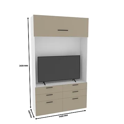 Секция с комодными ящиками и антресолью L411