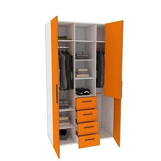 Шкаф трехдверный с ящиками глубокий L203.60