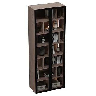 Шкаф-стеллаж со стеклянными фасадами с подсветкой R212