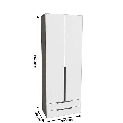 Шкаф 2 дверный с ящиками, фасады в эмали LE211.44
