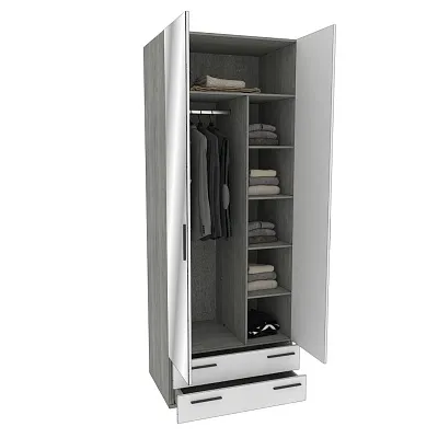 Шкаф двустворчатый с ящиками с зеркалом LG-211.60Z