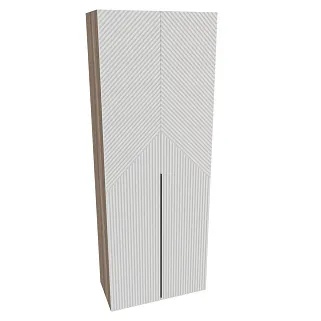 Шкаф двухдверный узкий, фрезерованные фасады в эмали LE210.44-1