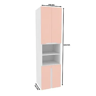 Шкаф книжный с нишей, фасады в эмали LE228.60