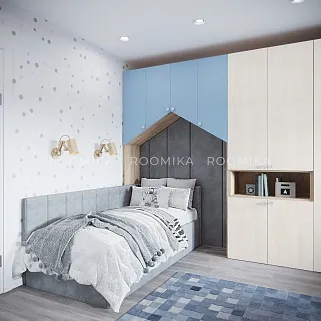 Кровать с подъемным механизмом и ящиком для белья LINE М1