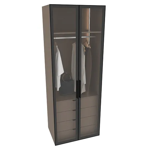 Шкаф для спальни с четырьмя ящиками и штангой с подсветкой R210.60-3