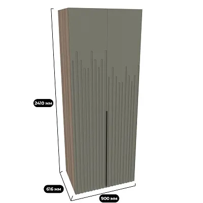 Шкаф 2 дверный, фрезерованные фасады в эмали LE210.60-3