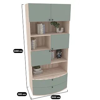 Шкаф книжный с ящиками P217