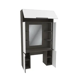 Стол туалетный с секцией и зеркалом с подсветкой, фасады в эмали LE404.44