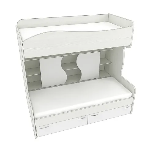 Кровать двухъярусная с лестницей комодом P904, 90x200