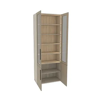 Шкаф книжный со стеклом L214S с подсветкой