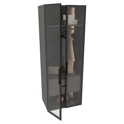 Шкаф для спальни с двумя ящиками и штангой с подсветкой R210.60-2