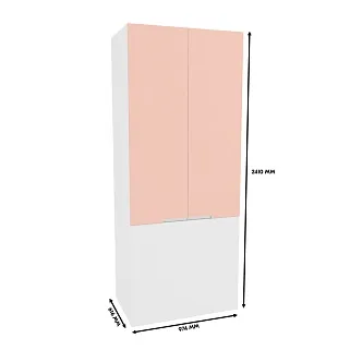 Шкаф двухдверный с фальш стенкой, фасады в эмали LE212