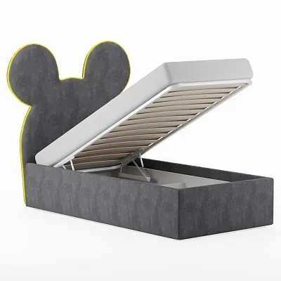 Кровать односпальная мягкая MICKEY с подъемным механизмом, 90x190