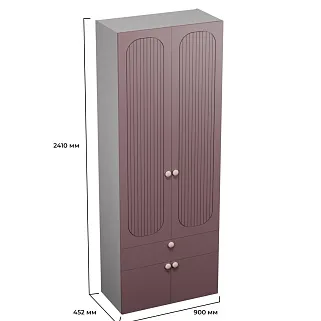 Шкаф, фрезерованные фасады в эмали LE235.44