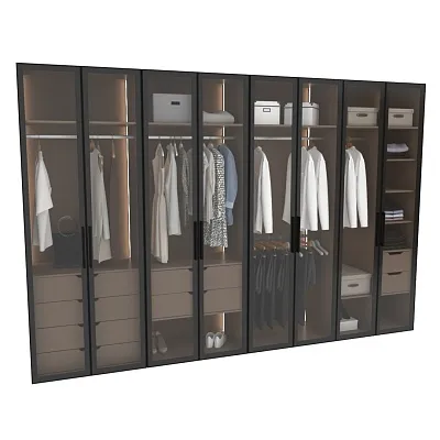 Шкаф для спальни со штангой и брючницей с подсветкой R210.60-5