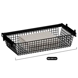 BELLE Корзина для белья 900 мм, цвет черный, BE90BABL