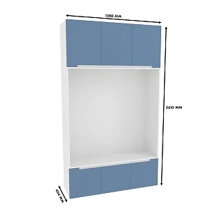 Шкаф с нишей и сидушкой, фасады в эмали LE412.44