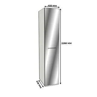Шкаф одностворчатый узкий с зеркалом, фасады МДФ CG-220.60Z