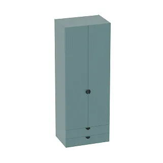 Шкаф 2 дверный с ящиками, фрезерованные фасады в эмали LE-211.60