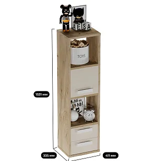 Cтеллаж сквозной книжный на 4 ниши с фасадом E804