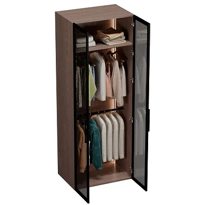 Шкаф для спальни с двумя штангами и полкой с подсветкой R210.60-1