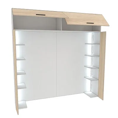 Ниша для кровати с секциями с подсветкой L407.44