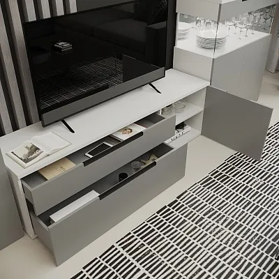 Тумба TV напольная, фасады в эмали LE-506 L/R