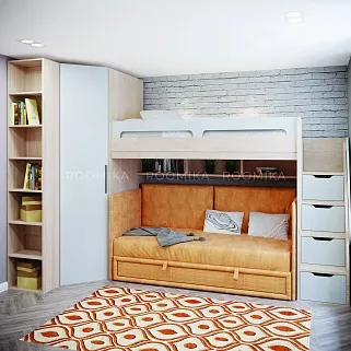 Кровать-чердак E977, 90x200 L/R