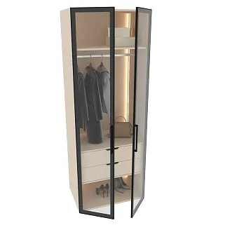 Шкаф для спальни с двумя ящиками и штангой с подсветкой R210.60-2