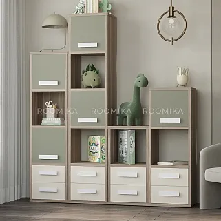 Стеллаж сквозной книжный на 14 ниш с ящиками E802,E803,E804,E805