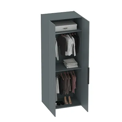 Шкаф 2 дверный, фрезерованные фасады в эмали LE210.60-1