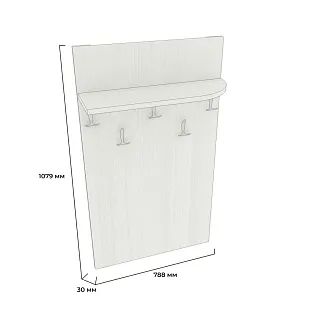 Вешалка настенная полка радиусная P177 L/R