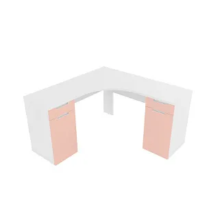 Cтол угловой равносторонний, фасады в эмали LE716