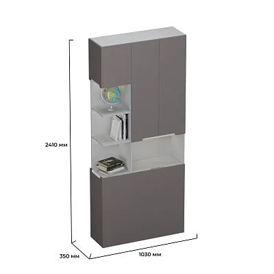 Шкаф с нишей с подсветкой, фасады в эмали LE212.3-90