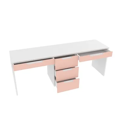 Cтол прямой на 2 рабочих места, фасады в эмали LE718.2