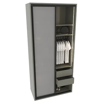 Шкаф-купе ХG126.60-3, профиль INTEGRO, стекло Сатинато белое, с подсветкой