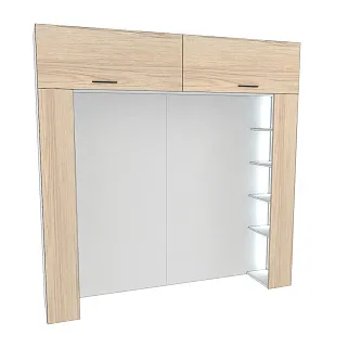 Ниша для кровати с секциями с подсветкой L407.44