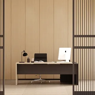 Офис со столами на металлических опорах №2