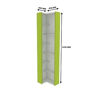 Стеллаж завершающий угловой разносторонний L230.60 L/R