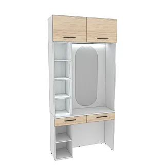 Столик туалетный с антресолью и стеллажом с подсветкой L415