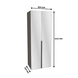 Шкаф 2 дверный с зеркалом, фасады в эмали LE-210.60-4Z