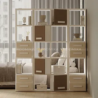 Стеллаж сквозной книжный на 15 ниш с ящиками E805,E810