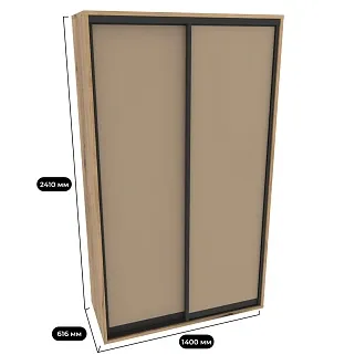 Шкаф-купе ХG140.60-2, профиль INTEGRO, фасад МДФ