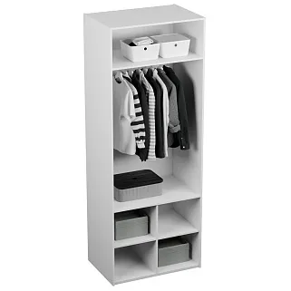 Шкаф для одежды, фрезерованные фасады в эмали LЕ252.60-2