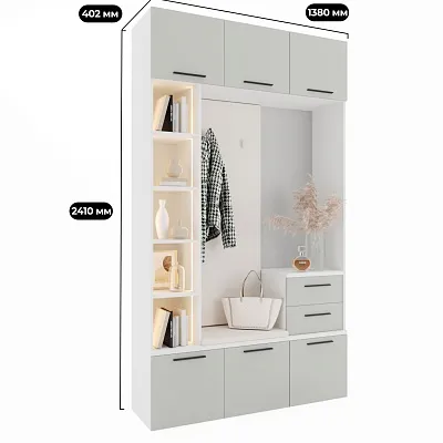 Секция с вешалкой и стеллажом L416