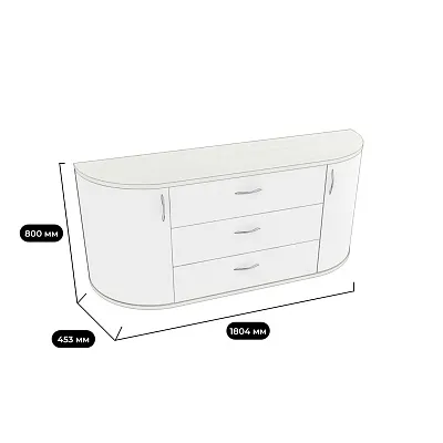 Комод радиусный на 1800 мм P748