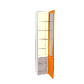 Шкаф книжный со стеклом L241.1 с подсветкой