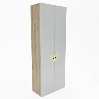 Шкаф двухдверный узкий, фасады в эмали LE210.44-1