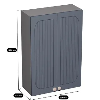 Антресоль двудверная, фрезерованные фасады в эмали LE339.300